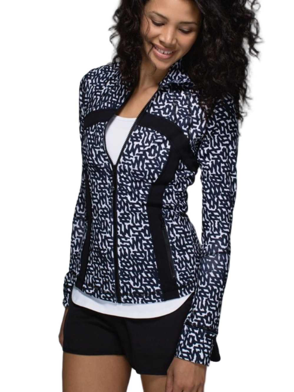 Lululemon Define Jacket Luon Net Pop White Black Size 2